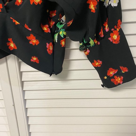 ASOS Long Sleeve Black and Red Floral Top - US 8 - Picture 3 of 4